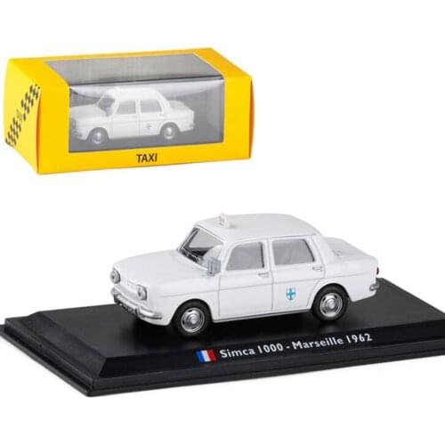 White color 1:43 Scale Metal Alloy Classic SIMCA 1000 Marseille 1962 cab Taxi Car Model Diecast Vehicles Toys Collection
