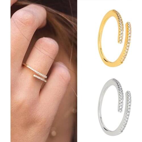 925 Sterling Silver Simple Adjustable Opening Finger Tail Ring for women Valentines Day Lovers' Girls Couples Engagement Rings