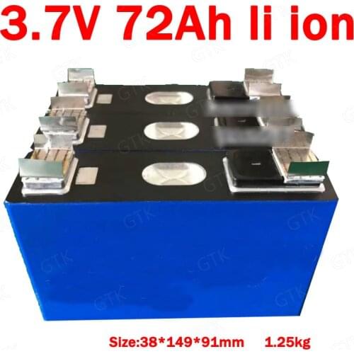 3pcs lithium 3.7v 72Ah li ion battery 3C 210A for 12V 14.8V EV electric vehicles power supply system golf carts salor inverter