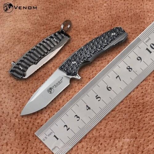 Kevin john VENOM 2 mini small M390 steel titanium alloy zirconium knife outdoor tool foldin pocket knives hunting survival knife