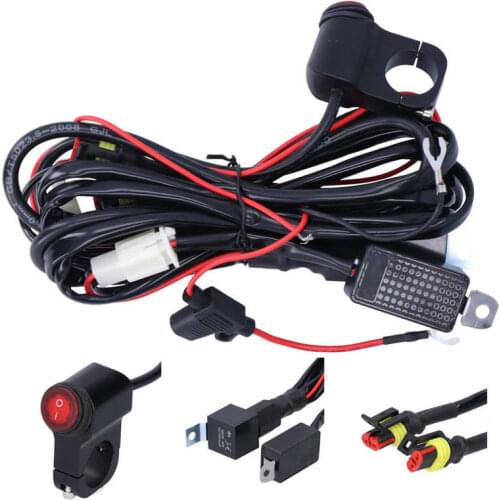 Motorcycle Light Relay Control Harness Spotlight 1V2 Wires Repeat Switch 3 Controllable Modes Radiator Aluminium Condenser
