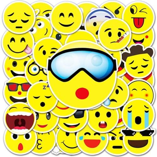 50pcs Cartoon Smile Face Graffiti for Laptop Car Phone Helmet Luggage Bike Motorcycle Cartoon Pvc Adesivi Waterproof Sticker