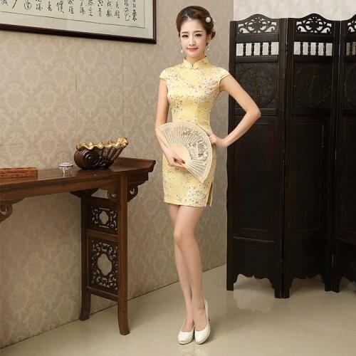 New Design Summer Short Slim Cheongsam Traditional Chinese Clothing New Design Chinese Traditional Dress