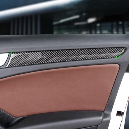 Car Carbon Fiber Window Door Panel Trim For Audi A4 B8 A5 2010 2011 2012 2013 2014 2015 2016