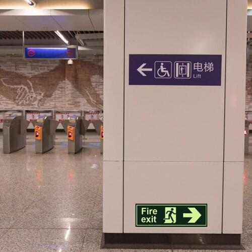 Warning Signs Exit Signs Luminous Eight Directions Practical Public Signs Green Lights At Night Pictures With Words