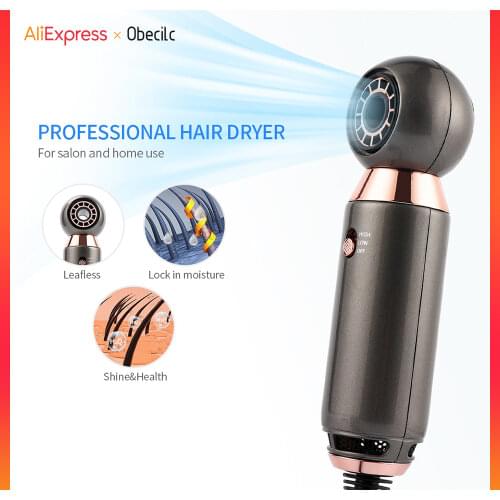800W Leafless Strong Wind hair blower dryer Professional Hair dryer Quick Drying Hot &Cold Wind Negative Ionic Hammer Blower