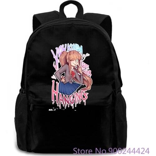 DDLC Monika Black Rude women men backpack laptop travel school adult student