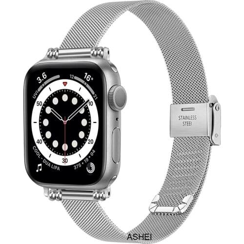 Mesh Woven strap for apple watch strap 40mm 44mm iwatch 38mm 42mm band Milanese loop correa for apple watch SE 6 5 4 3 Bracelet