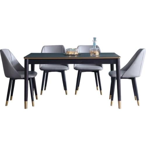Nordic dining table and chair combination furniture modern minimalist dining table small apartment household dining table rectan