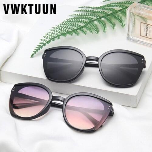 VWKTUUN Sunglasses Men Women Cat Eye Shades For Mens Eyewear Driving Glasses UV400 Oversized Sunglasses Beach Glasses