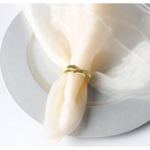 6Pcs Alloy Leaf Modern Meal Buckle Cloth Ring Hotel Model Room Napkin Buckle Restaurant Creative Tableware