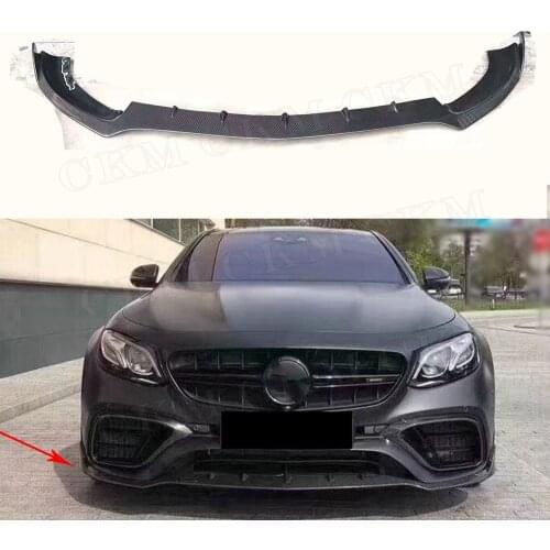 Carbon Fiber / FRP Front Lip Bumper Chin Splitters Spoiler for Mercedes Benz E Class W213 E63 AMG 2017-2019