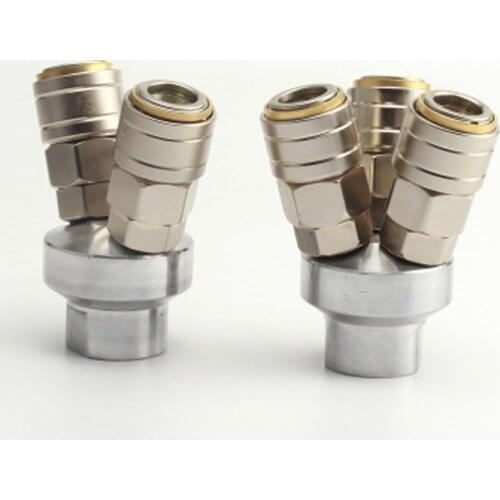 High Quality C Type Self-locking Pneumatic Fittings 1/4" Female Thread 2 Way/3 Way Air Hose Quick Coupler Socket Connector