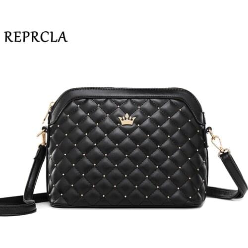 REPRCLA New Rivet Women Messenger Bags Designer PU Leather Handbag Crossbody Bags for Women Shoulder Bag Female Purse