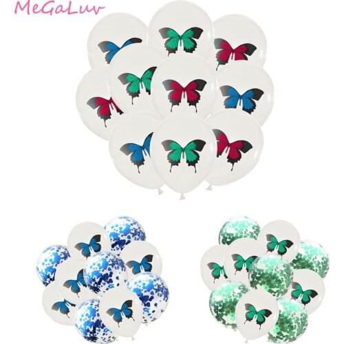 10pcs 12inch Butterfly Latex Ballon Set Wedding Birthday Party Decor Supply Confetti Ballon Helium Globos Air Balls