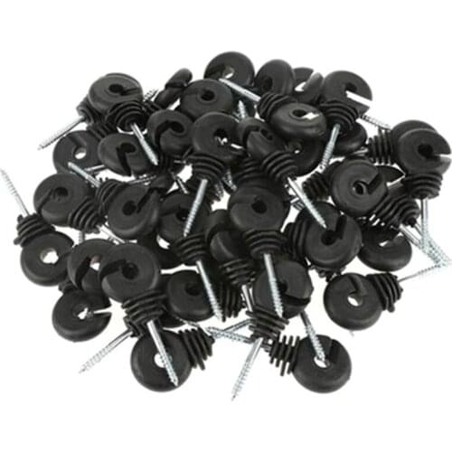 100Pcs Electric Fence Offset Ring Insulator Fencing Screw in Posts Wire Safe Agricultural Garden Supplies Accessories