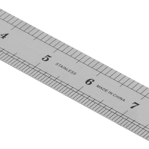 30CM 12"Steel Stainless Pocket Pouch Metric Metal Ruler Measurement Double Sided