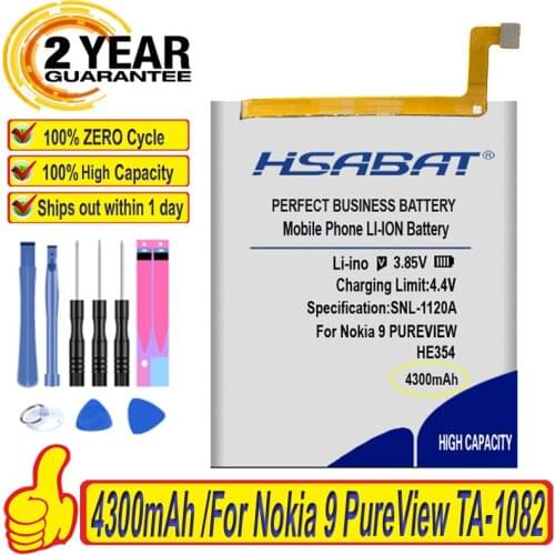 Top Brand 100% New 3800mAh HE354 Battery for Nokia 9 PureView TA-1082 TA-1087 Batteries + free gfit