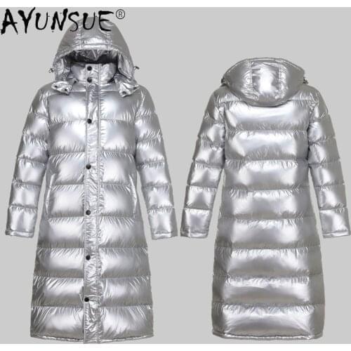 AYUNSUE Parka Winter Jacket Men Clothing Hooded Clothes Glossy Mens Down Jackets -30 Thick Coat Male Hommes Veste LXR956