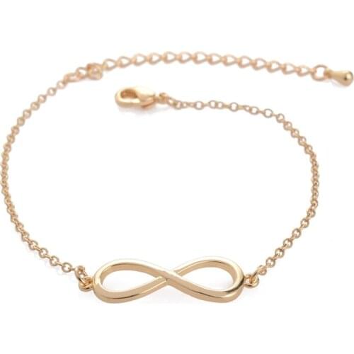 Shuangshuo Infinity Charm Bracelet Men Brass Bracelets Bangles Eight Infinity Bracelets for Women erkek bileklik pulsera SL003