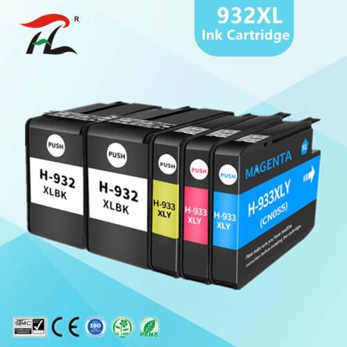 YI LE CAI 5PK 932XL 933XL 932 933 Ink Cartridge compatible for hp Office jet 6100 6600 6700 7110 7610 7612 printer 4pcs/set