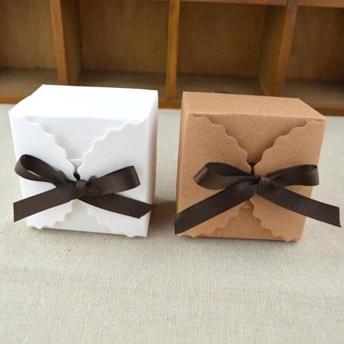 Two Color Blank Kraft Paper Boxes 24Pcs/Lot for Small Jewelry Accessories Carrying Box Festival Present Decorations Packing Box