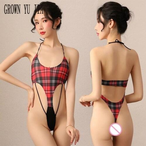 Erotic Catsuit Lingerie Mini Lattice Monokini Swimsuit Micro Bikini Extreme Sexy Babydoll Porno Teddy Bodysuits Sex Play Costume