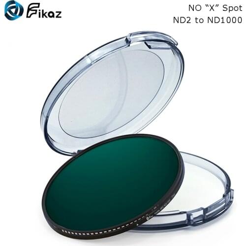 Fikaz ND2-ND1000 Variable ND Filter NO "X" Spot 67mm 72mm 77mm 82mm Adjustable Fader Neutral Density Filter For Canon Nikon Sony