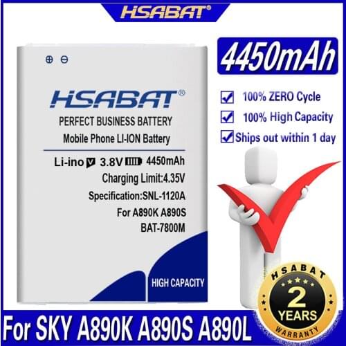 HSABAT 4450mAh BAT-7800M Battery FOR SKY A890K A890S A890L