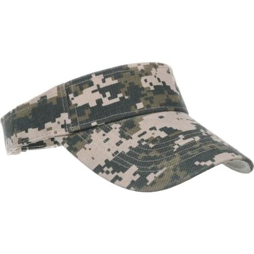 Mens Camouflage Sun Visor Caps Army Green Tactical Hunting Caps Summer Beach Sun Hat Outdoor Climbing Camping Empty Top Cap