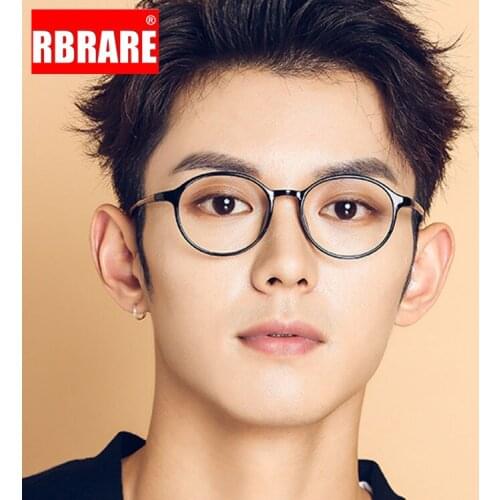 RBRARE Retro Round Glasses Frame Men/women Anti Blue Light Glasses Round Eyeglasses Students Clear Flat Mirror Espejuelos De Ver