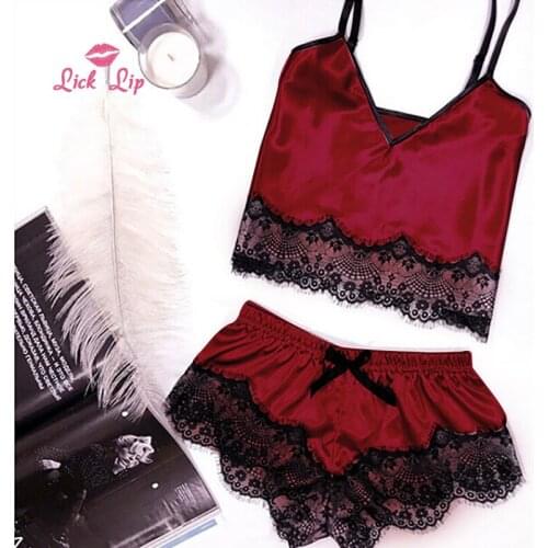 Женские атласные пижамы Lick lip China At AliExpress