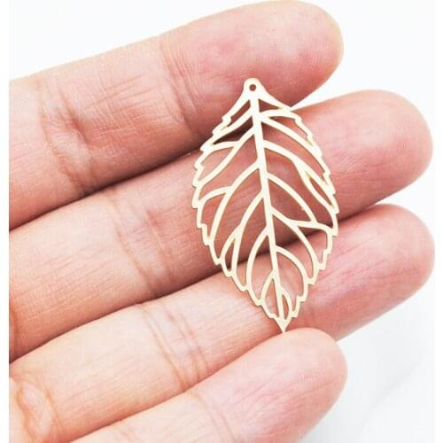 20pcs/lot 34.5*19.5mm Copper Tree Leaves Charms Gold Color Brass Pendant DIY Pendants Fit For Bracelet Necklace Earring Making