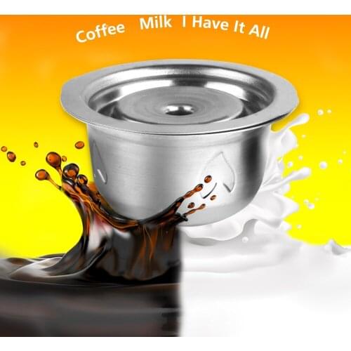 Refillable Coffee Capsule With Milk Frother Reusable Coffee Set for Espresso Compatible for Nespresso Vertuoline Delonghi