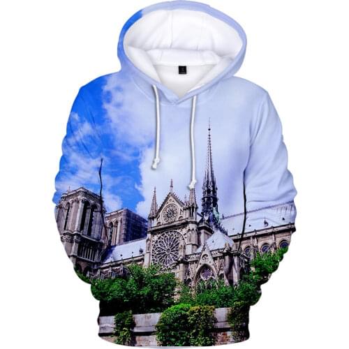 Brand New Digital Notre Dame de Paris 3d Print Hoodies Long Sleeve Hoodie Sweatshirt Casual Gamer Clothing Harajuku Jacket Coat