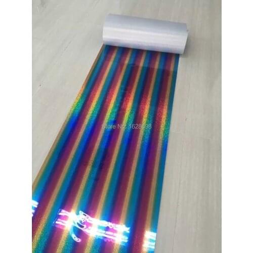 Newest Hot selling hologram/Laser cut heat transfer foil designs for garment special color free shipping