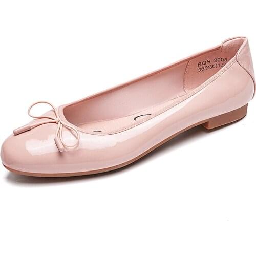 Quicheshoes 2021 NEW Round Toe cute low heel shoes Bowknot Girl Women Shoes fashion comfortable versatile Ballet flat