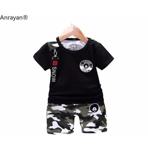New Summer Casual Camouflage Newborn Baby Boy Toddler Clothes Set T Shirt Tops Pants Camouflage Cotton Kids Outfits Clothing