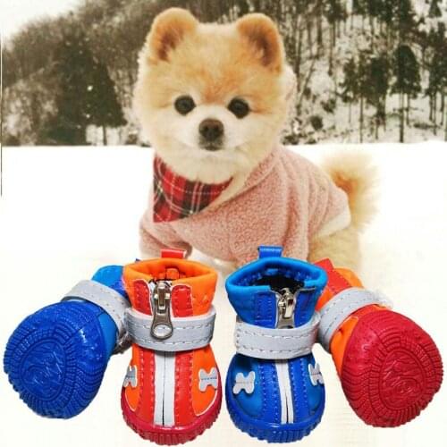 Autumn Winter Pet Shoes Waterproof For Small Dogs Non-slip Wear-resistant Reflective Puppy Shoes For Chihuahua York Teddy Boots