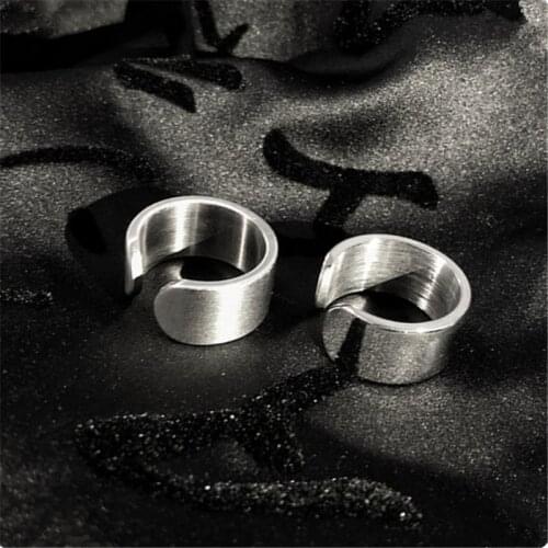MOREDEAR 10mm Titanium Steel Open Ring for Men and Women Dull and Bright Polish