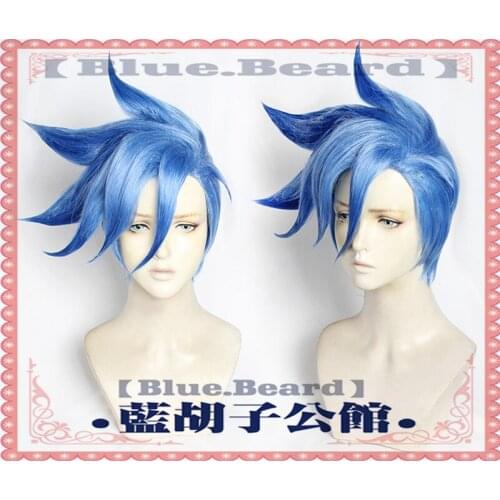 PROMARE Burning Rescue Galo Thymos Cosplay Wig Short Straight Blue Heat Resistant Synthetic Hair Anime Wigs+Wig Cap