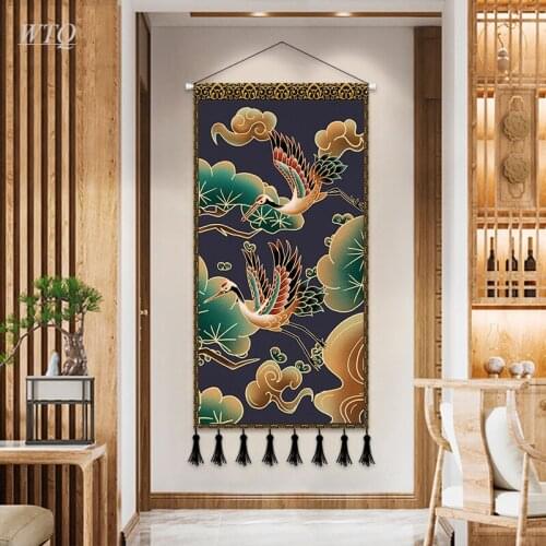 Japan Style Retro Poster Red-crowned Crane Wall Poster Canvas Painting Wall Decor Poster Wall Art Picture Room Decor Home Decor