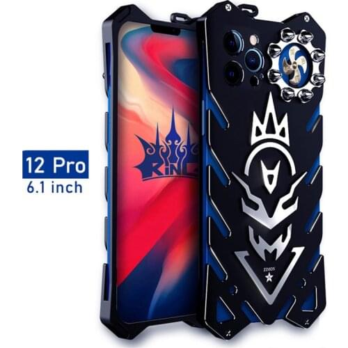 For Apple iPhone12 pro Original ZIMON Shockproof Heavy Duty Armor Metal Aluminum Phone Case For iPhone 12 Mini 12 Pro Max Case
