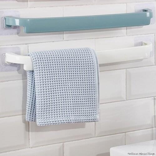 Self-adhesive Towel Holder Rack Wall Mounted Towel Hanger Bathroom Towel Bar Shelf Roll Holder Hanging Hook Bathroom Organizer
