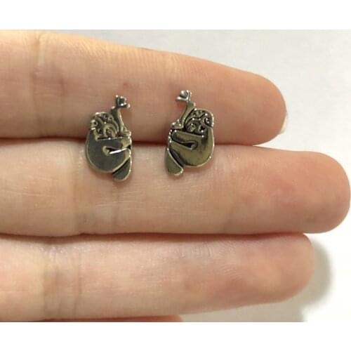 Funny Sloth Cute Animal Little Sloth Earrings Simple Small Sloth Plated Silver Ear Studs Creative Gifts For Women Jewelry Gift