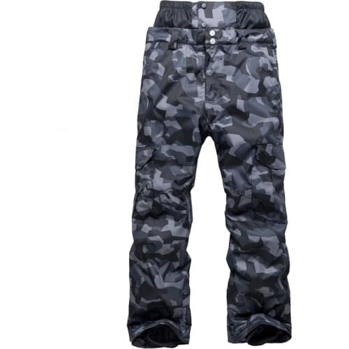 Snowboarding Pants Mens Wind-Resistant Waterproof Warm Thick Camouflage Ski Ku Support a Single
