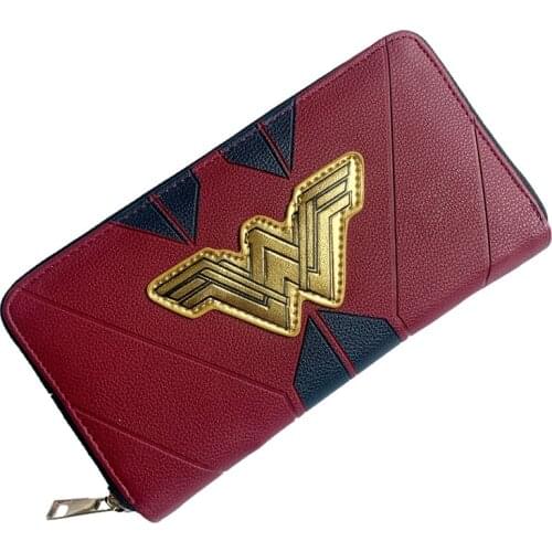 Cute Maroon Women Lady Girl Long Wallet Zipper PU Wallets Fashion Purse Clutch Bag Handbag for Fans Cosplay Gift