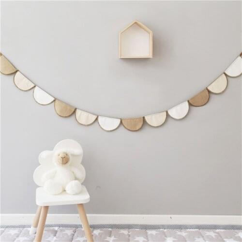 Nordic Baby Room Cotton Linen Flower Garlands Wall Hanging Decorations Enfant Girl Boy Room Ornament Home Party Wedding Decor