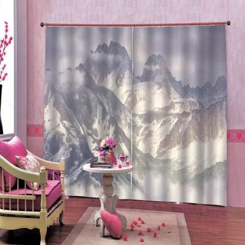 Snow Mountain Curtain for Bedroom for Living Room Digital Print Curtains Bedroom Decor Draps