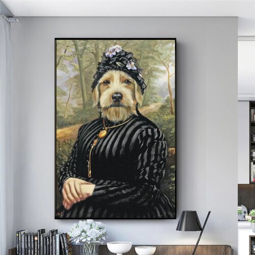 Dog in Military Uniform Oil Paintings Print on Posters And Prints Lovely Dogs Wall Art Pictures nightmare before christmas